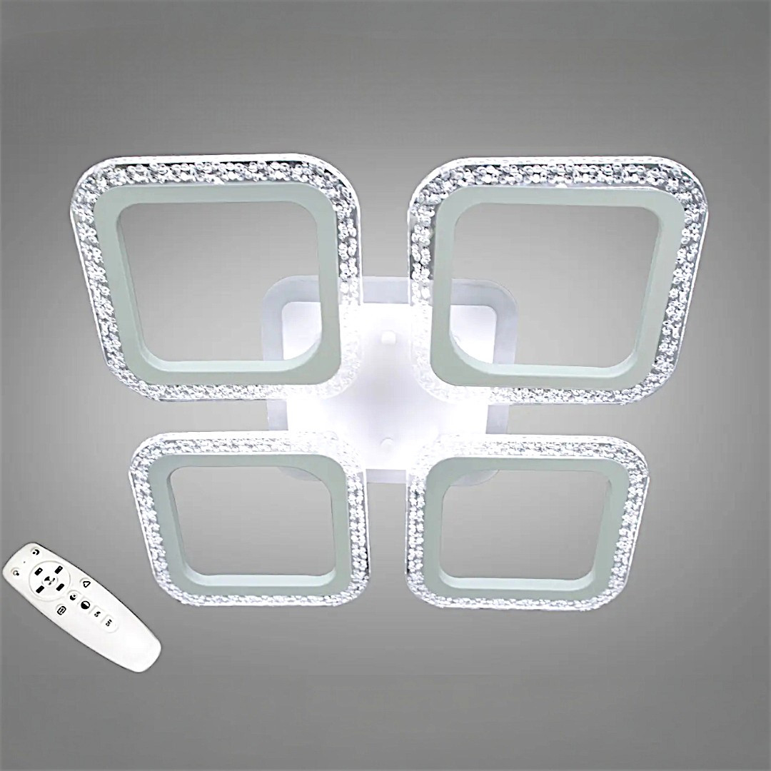 Стельова LED-люстра Diasha AS8170/4WH, квадрати, 55 W, пульт ДК