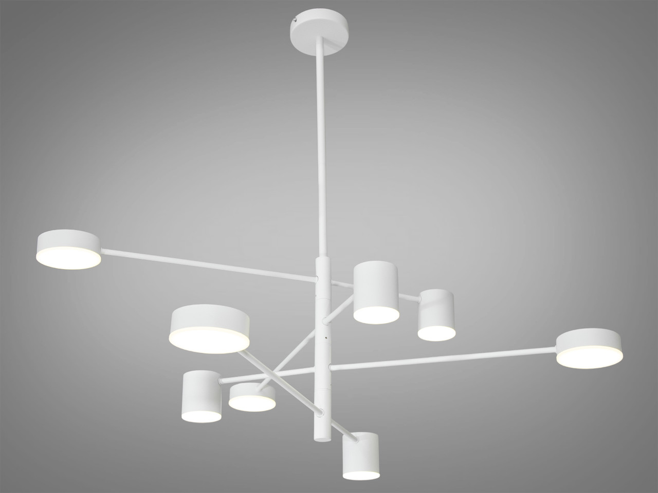 Люстра LED Diasha D302-8WH 40W, 4100K, біла, 8 ламп, для коридору, вітальні, спальні, світлодіодна, IP20, 95 см