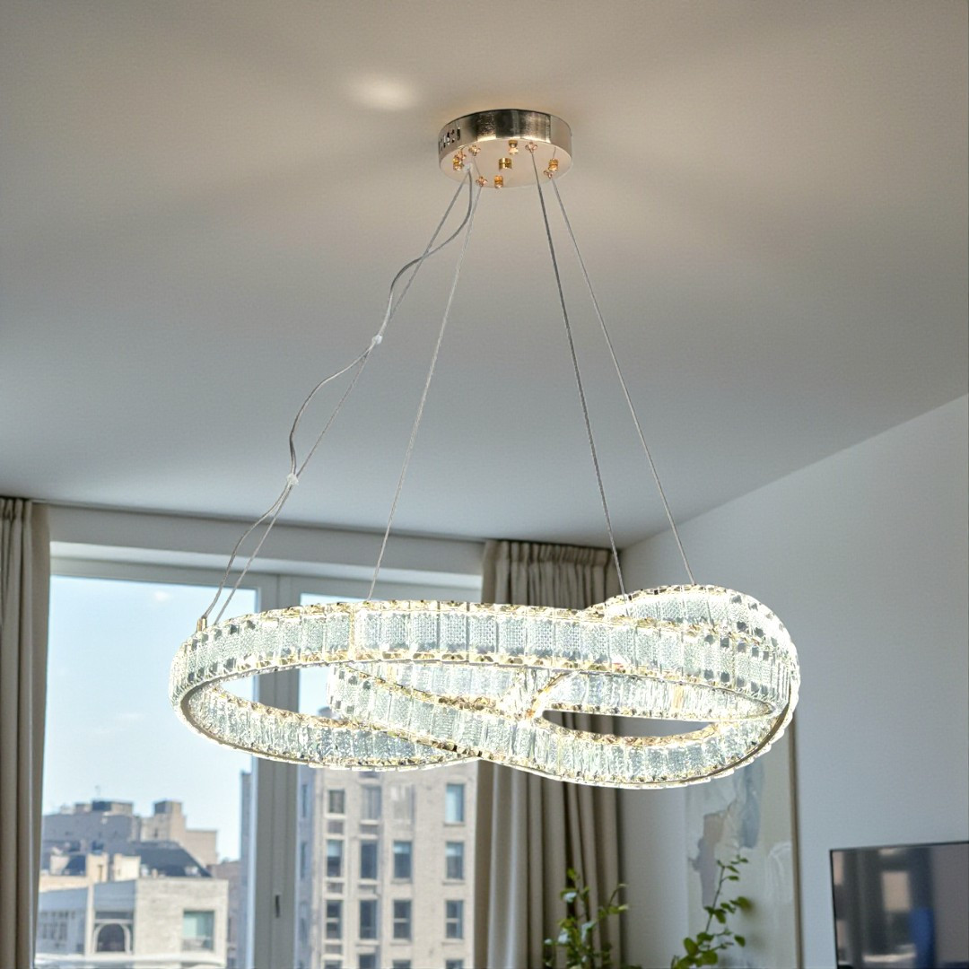 Підвісна кришталева LED-люстра Diasha D8880/600G, золота, Ø 65 см, 92 W, з пультом Підвісна кришталева LED-люстра Diasha D8880/600G, золота, Ø 65 см, 92 W, з пультом