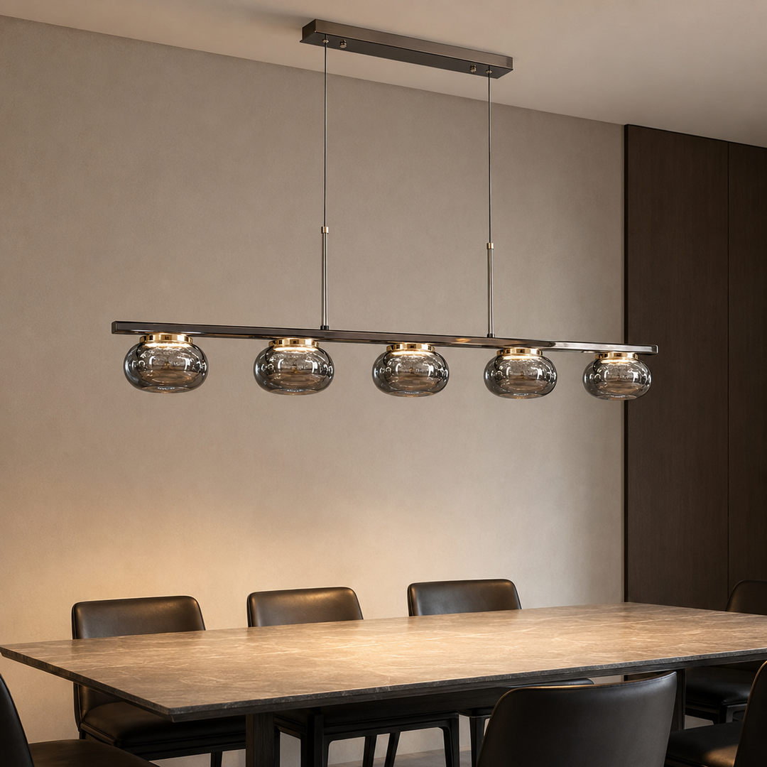 Світлодіодна люстра підвісна Artlight LQ7125-5L з п'ятьма графітовими плафонами, 29W