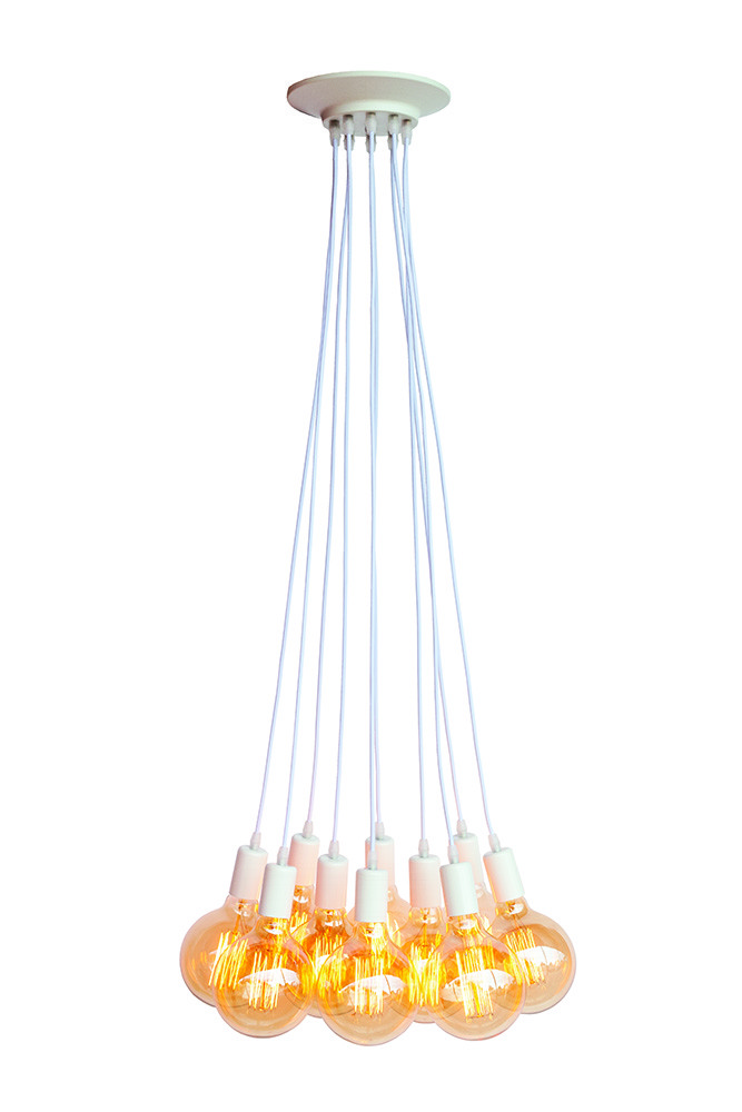 Светильник підвісний Levistella 7527120-10 WH, E27, 10 плафонів, білий, стиль лофт для вітальні