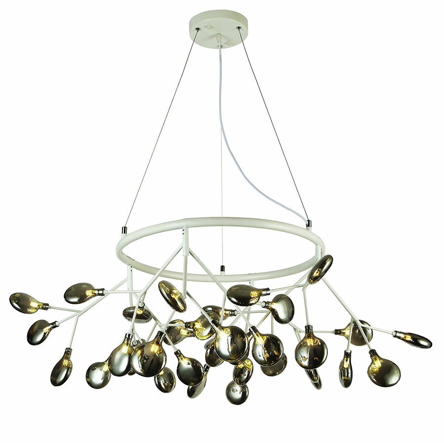 Люстра стельова LED Levistella 918LP263-36 WH+BK, 36 плафонів, білий і чорний, сучасний стиль, G4
