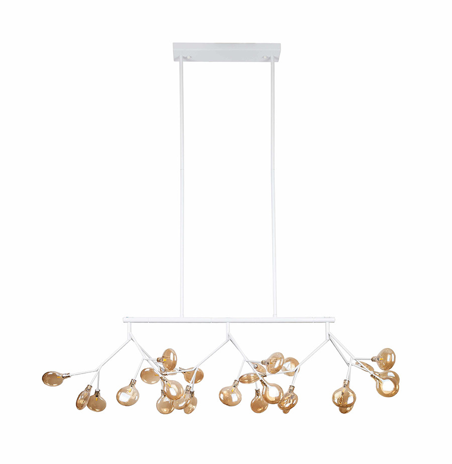Люстра стельова LED Levistella 918LP264-27 WH+BR, 27 плафонів, білий + коричневий, сучасний стиль для вітальні