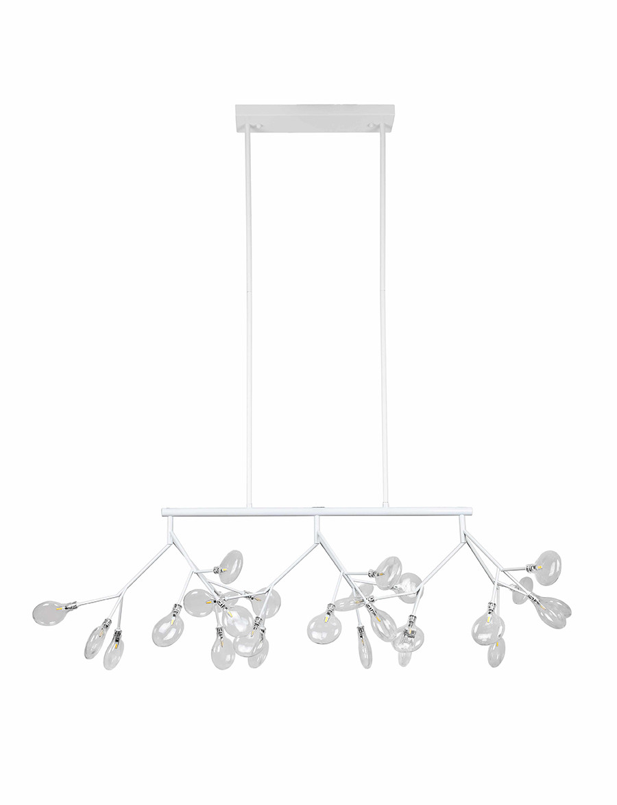 Люстра LED Levistella 918LP264-27 WH+CL, 27 плафонов, G4, білий метал + скло, сучасний стиль для дому Люстра LED Levistella 918LP264-27 WH+CL, 27 плафонов, G4, білий метал + скло, сучасний стиль для дому