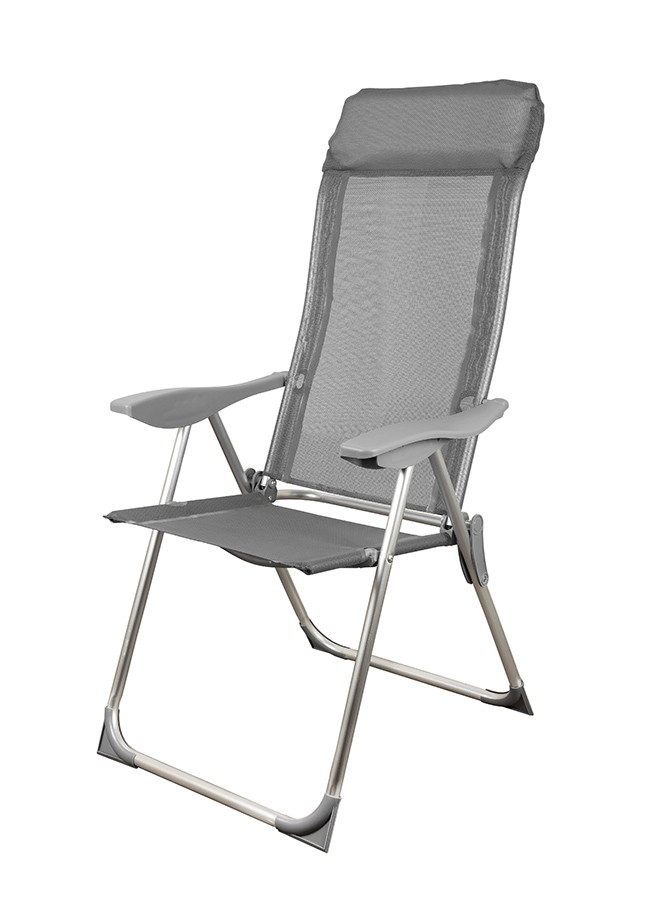 Складний стілець Levistella GP20022010 GRAY, 3 положення нахилу спинки, сірий, для дачі, вага 3,1 кг