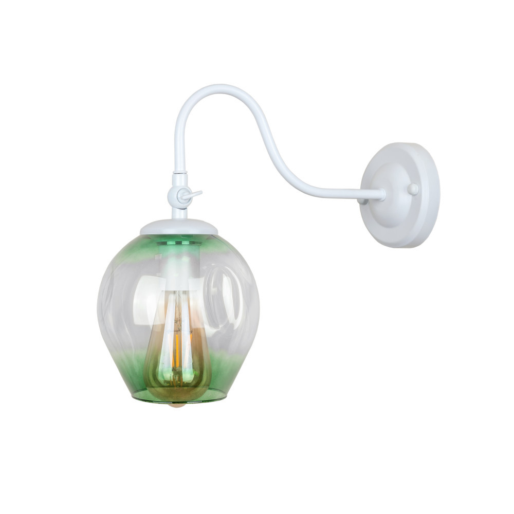 Бра настінне Levistella 756WPR0231F3-1 WH+GR, E27, 40W, білий + зелений, метал + скло, сучасний стиль