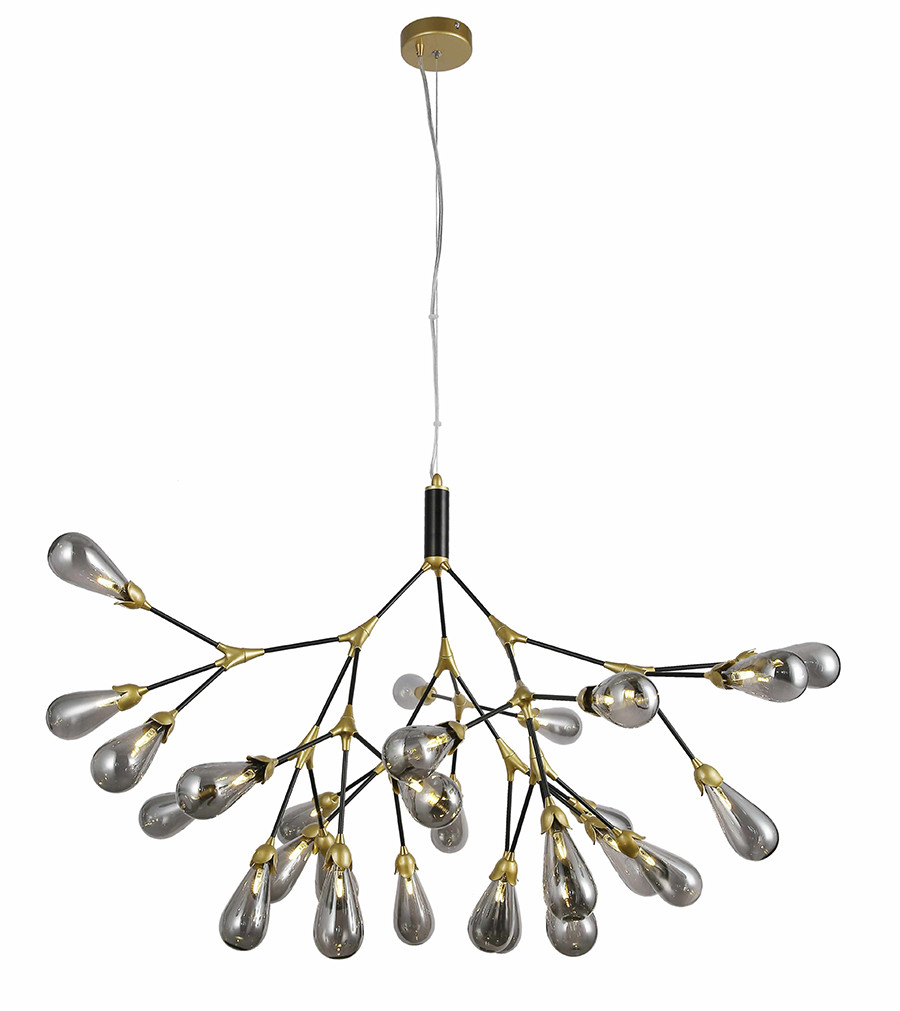 Люстра стельова Levistella 918LP268-27 BK+BK, G4, 27 плафонів, чорний метал, сучасний стиль Люстра стельова Levistella 918LP268-27 BK+BK, G4, 27 плафонів, чорний метал, сучасний стиль