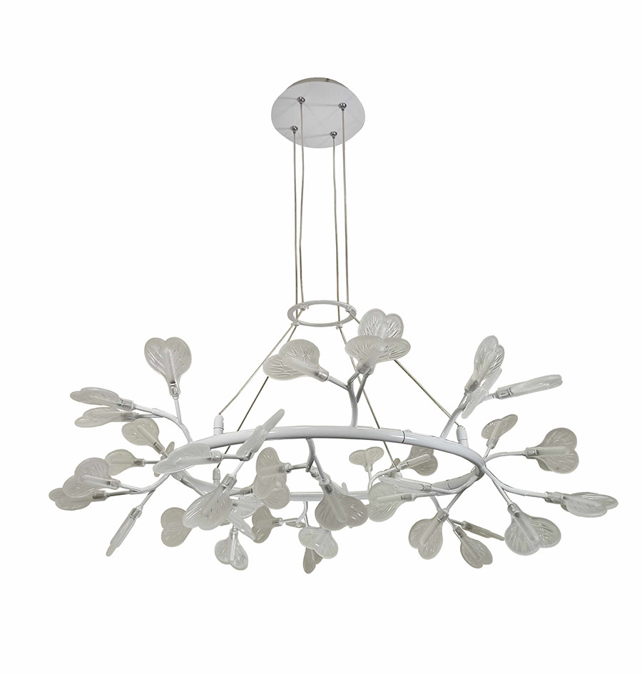Люстра стельова LED Levistella 918LP271-48 WH+CL, 48 плафонів, G4, білий метал, скло, сучасний стиль
