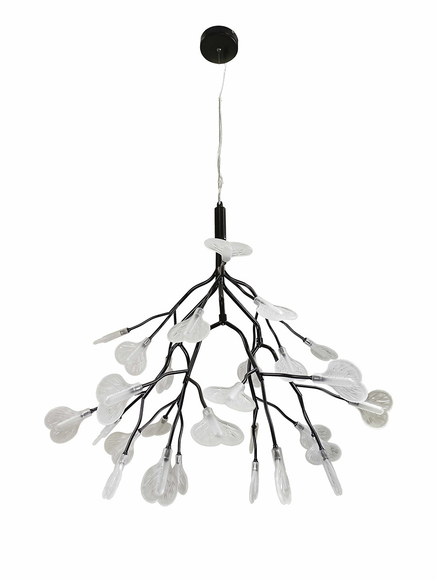 Люстра стельова Levistella 918LP272-27 BK+CL, G4, 27 плафонів, чорний+прозорий, сучасний стиль