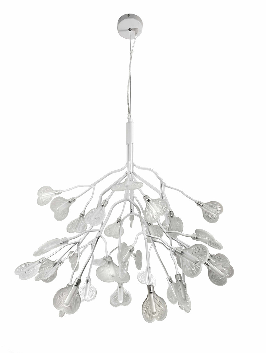 Люстра стельова Levistella 918LP272-36 WH+CL, G4, 36 ламп, білий метал, скло, сучасний стиль для дому Люстра стельова Levistella 918LP272-36 WH+CL, G4, 36 ламп, білий метал, скло, сучасний стиль для дому