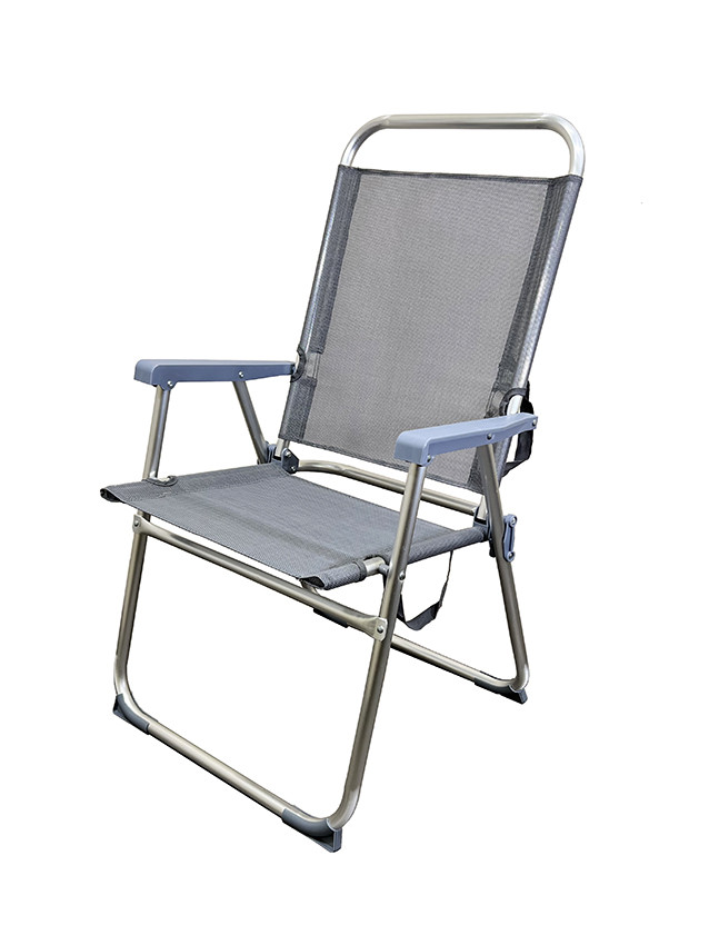 Складний стілець Levistella GP21032003 GRAY, алюмінієвий каркас, текстилен, сірий, для дачі, 110 кг Складний стілець Levistella GP21032003 GRAY, алюмінієвий каркас, текстилен, сірий, для дачі, 110 кг