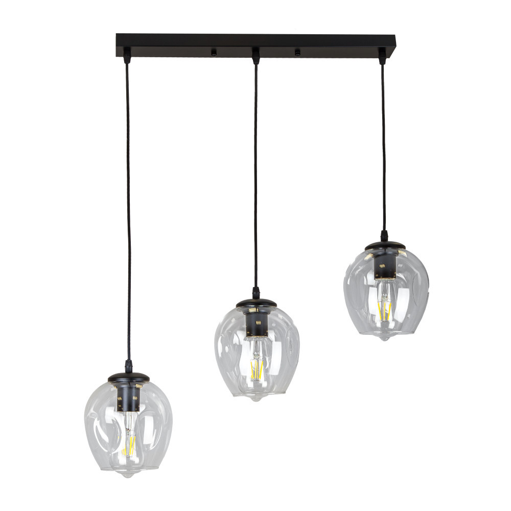 Люстра стельова Levistella 756PR0231F-3 BK+CL (500), 3 плафона, чорний метал, для вітальні Люстра стельова Levistella 756PR0231F-3 BK+CL (500), 3 плафона, чорний метал, для вітальні