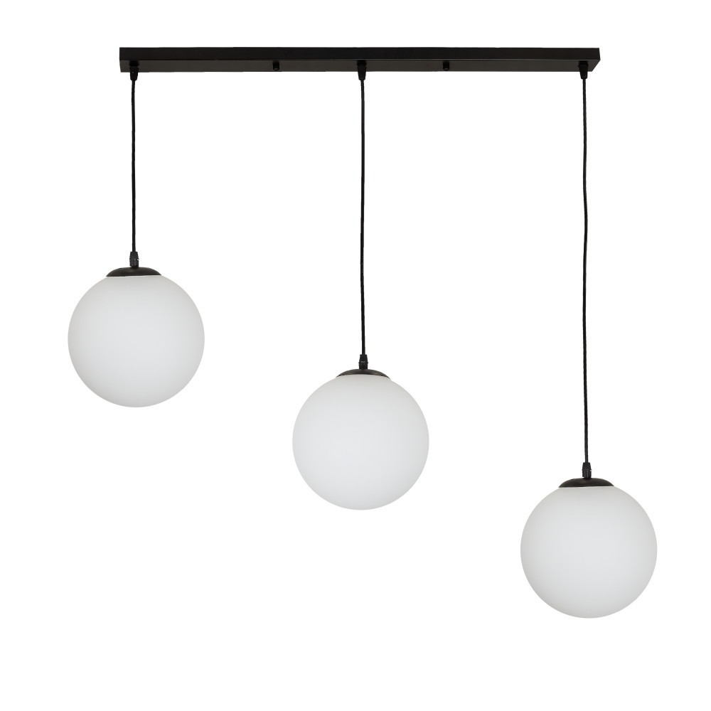 Светильник підвісний Levistella 756glass200F-3 BK+WH (700), 3xE27, чорний+білий, сучасний стиль