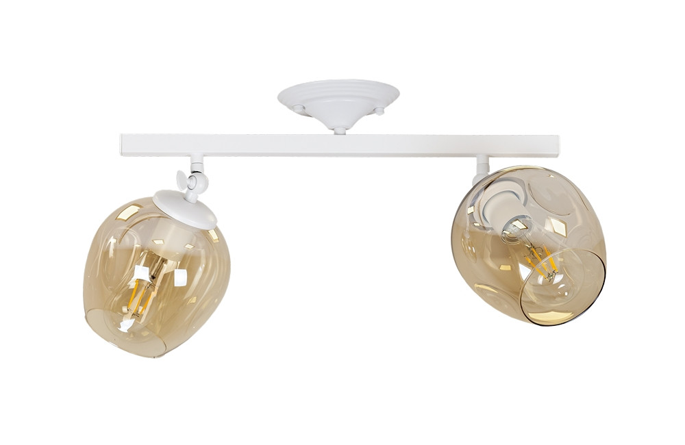Люстра стельова Levistella 756XPR0231F-2 WH+BR, 2 лампи E27, білий + коричневий, метал + скло, сучасний стиль для дому Люстра стельова Levistella 756XPR0231F-2 WH+BR, 2 лампи E27, білий + коричневий, метал + скло, сучасний стиль для дому