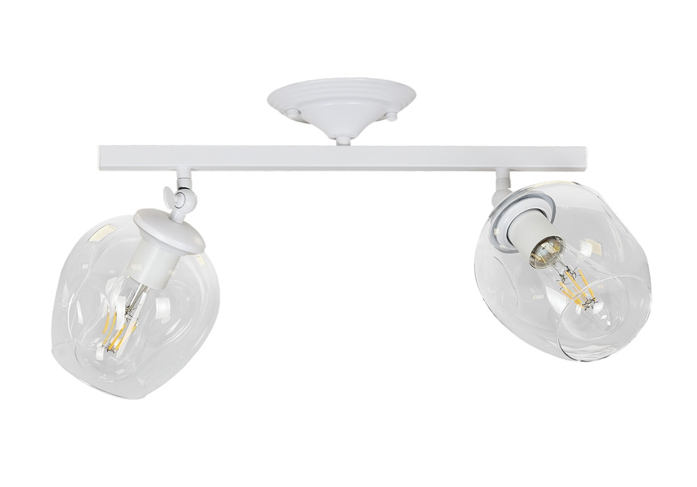 Люстра стельова Levistella 756XPR0231F-2 WH+CL, E27, 2 лампи, білий+прозорий, сучасний стиль для дому