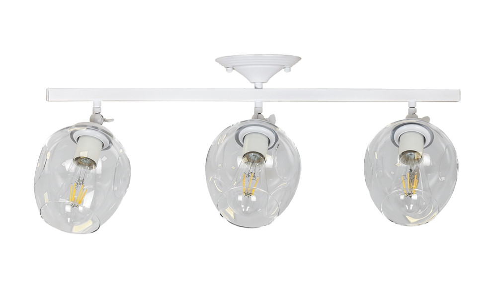 Люстра стельова Levistella 756XPR0231F-3 WH+CL, 3 лампи E27, білий + прозорий, сучасний дизайн Люстра стельова Levistella 756XPR0231F-3 WH+CL, 3 лампи E27, білий + прозорий, сучасний дизайн