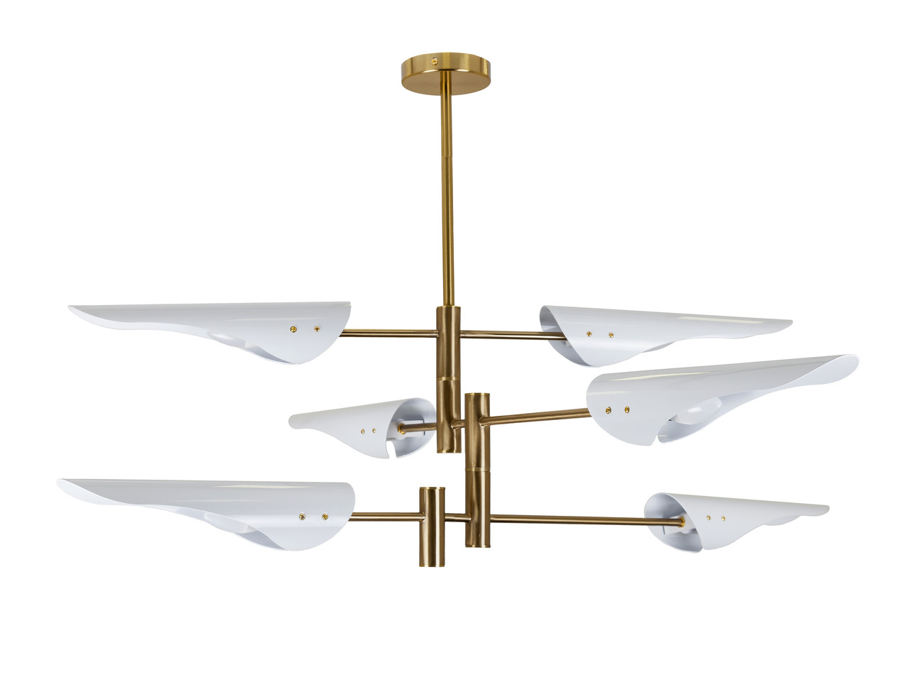 Люстра стельова LED Levistella 761V1019-6 WH, 6 плафонов, E14, бронза, білий, сучасний стиль для дому Люстра стельова LED Levistella 761V1019-6 WH, 6 плафонов, E14, бронза, білий, сучасний стиль для дому