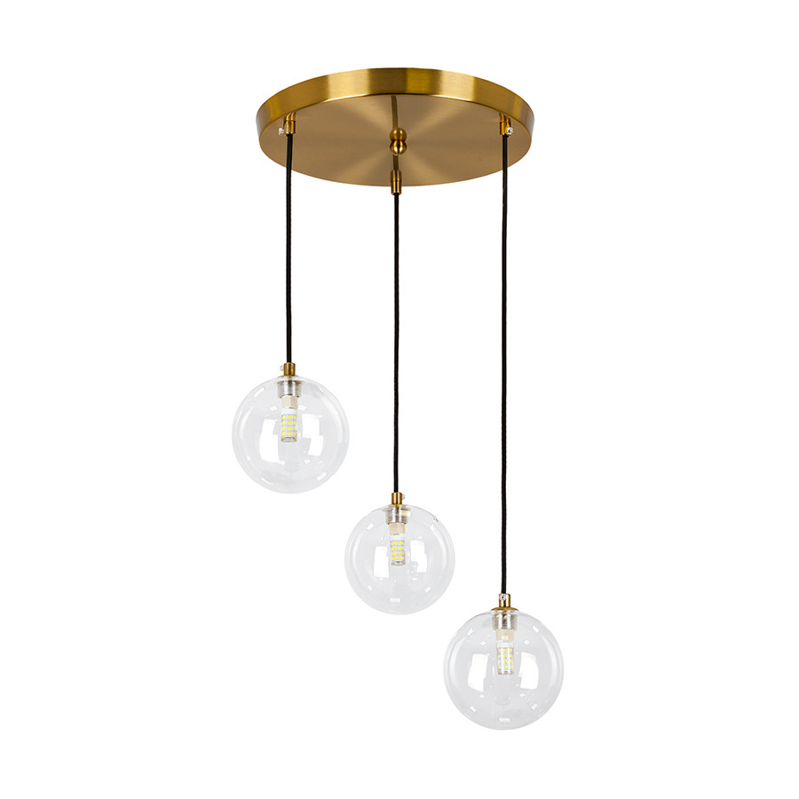 Світильник підвісний Levistella 761P120F-3 BRZ+CL (300), 3 плафона, G9, бронза, скло, для вітальні