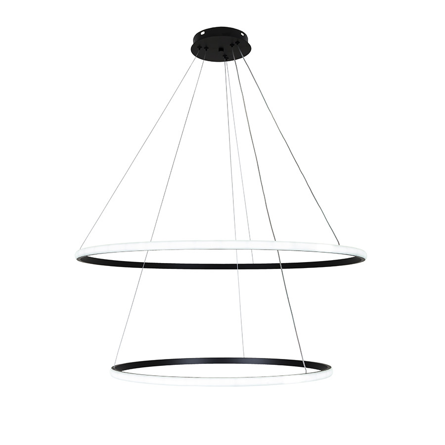 Люстра стельова LED Levistella 7529833-2A BLACK LED (600+800), 100W, три режими кольору, чорний, сучасний стиль