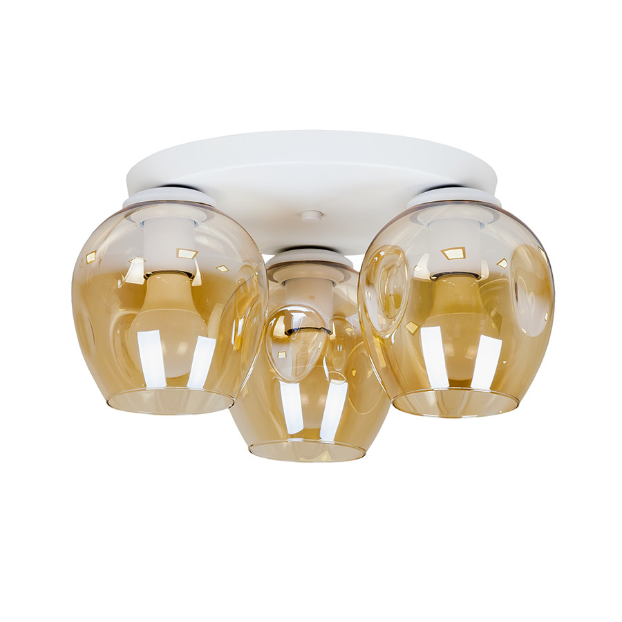 Люстра стельова Levistella 756XPR0231F-3 WH+BR (300), 3 лампи E27, білий і коричневий, сучасний стиль