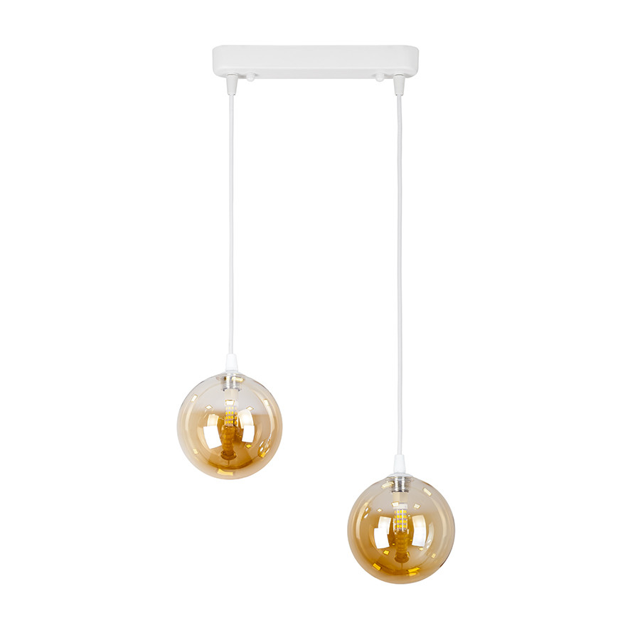 Люстра стельова Levistella 761P120F-2 WH+BR (240), 2 плафони G9, білий+коричневий, сучасний стиль для вітальні