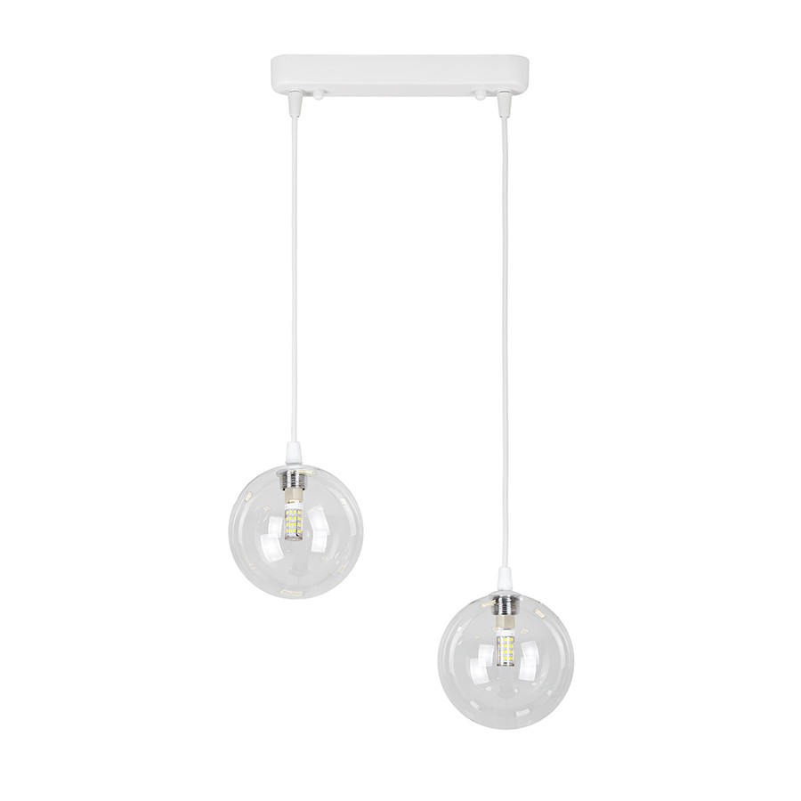 Люстра стельова Levistella 761P120F-2 WH+CL (240), 2 плафона G9, метал+скло, для вітальні