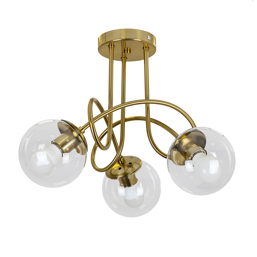Люстра стельова LED Levistella 7529903-3 BRZ+CL, 3 плафона, E27, бронзовий, прозорий, для вітальні Люстра стельова LED Levistella 7529903-3 BRZ+CL, 3 плафона, E27, бронзовий, прозорий, для вітальні
