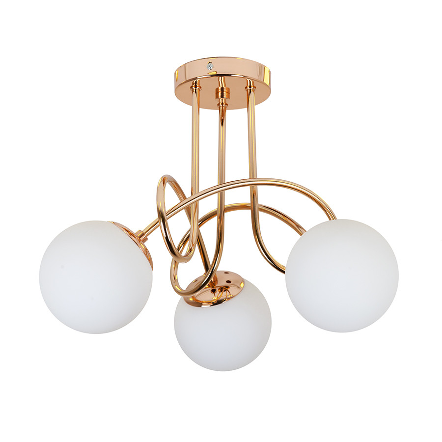 Люстра стельова Levistella 7529903-3 GOLD+WH, 3 плафона, E27, золото, білий, сучасний стиль для дому