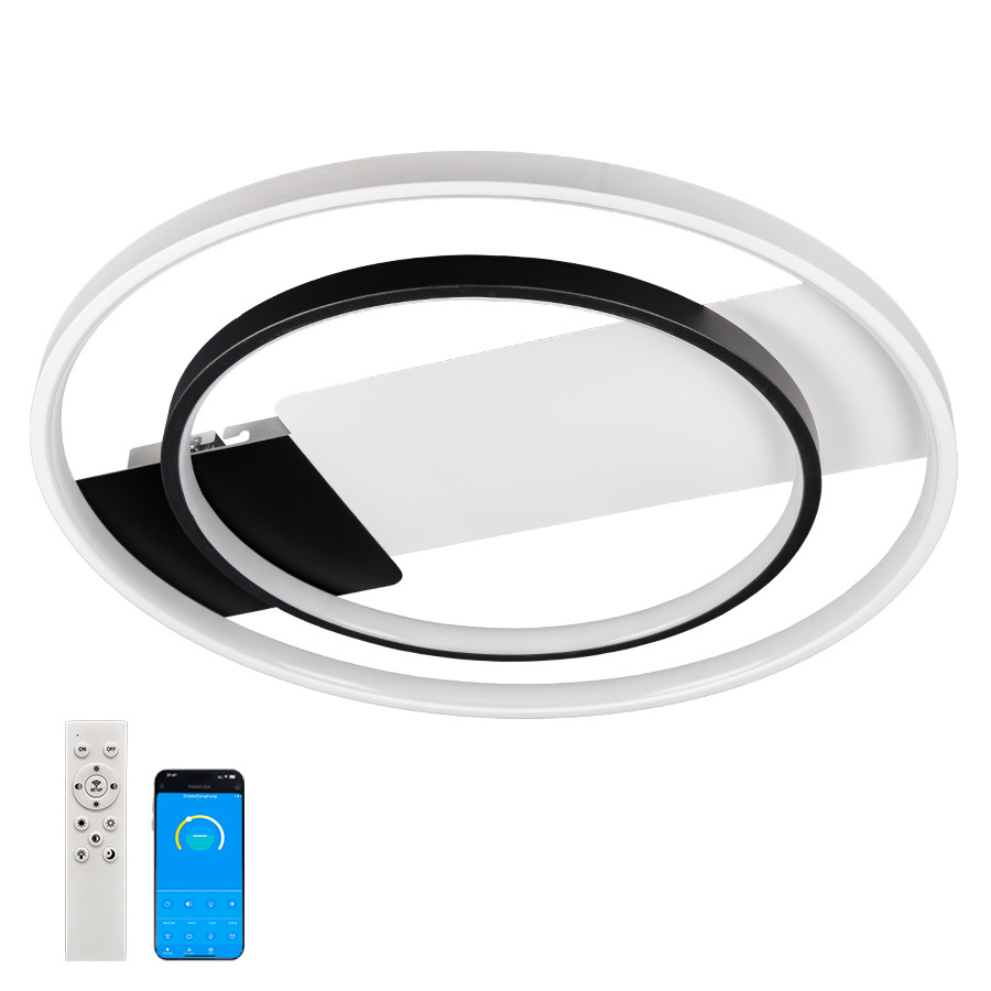Люстра стельова LED Levistella 7871021, 52W, біло-чорна, з пультом, сучасний стиль для дому Люстра стельова LED Levistella 7871021, 52W, біло-чорна, з пультом, сучасний стиль для дому