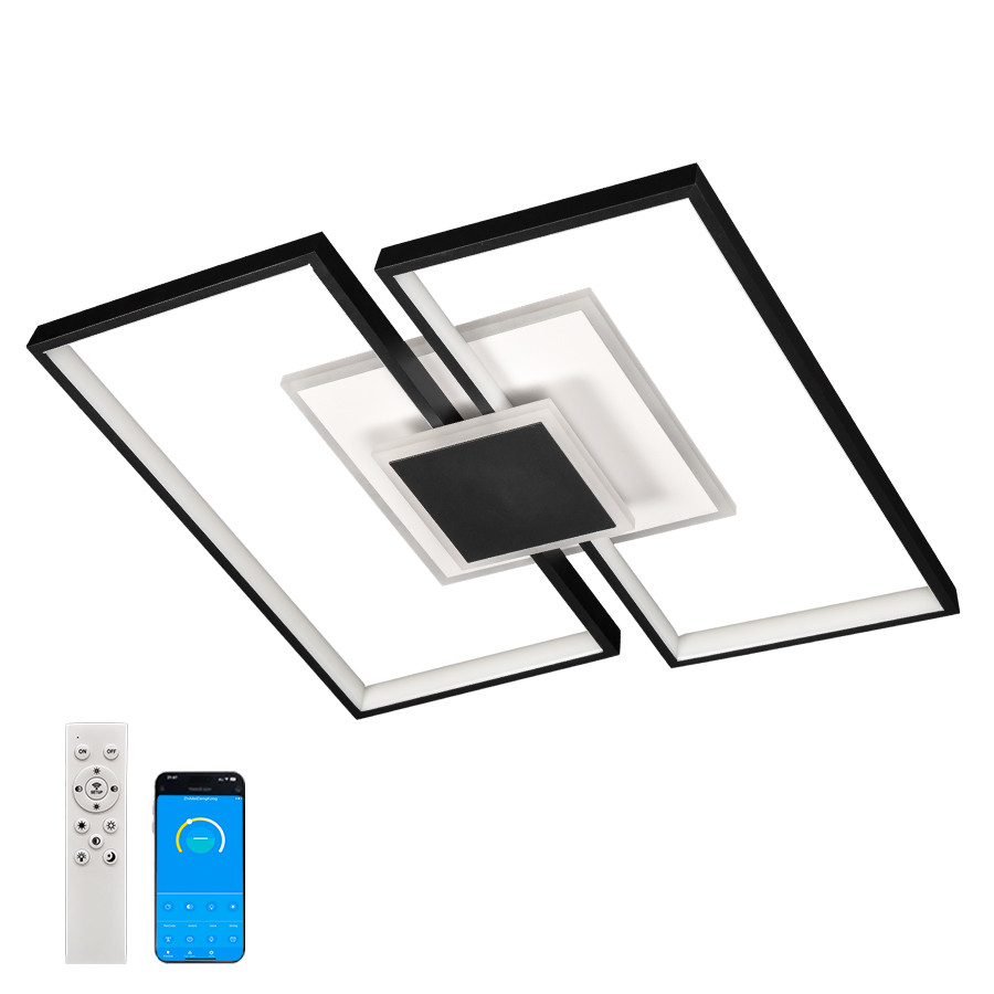 Люстра стельова LED Levistella 7871027, 74W, біло-чорна, з пультом, сучасний стиль для дому Люстра стельова LED Levistella 7871027, 74W, біло-чорна, з пультом, сучасний стиль для дому