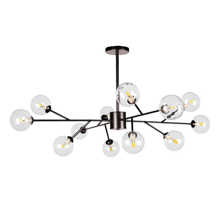 Люстра лофт із білими кулями Levistella 7529806-12 BK+CL Люстра лофт із білими кулями Levistella 7529806-12 BK+CL