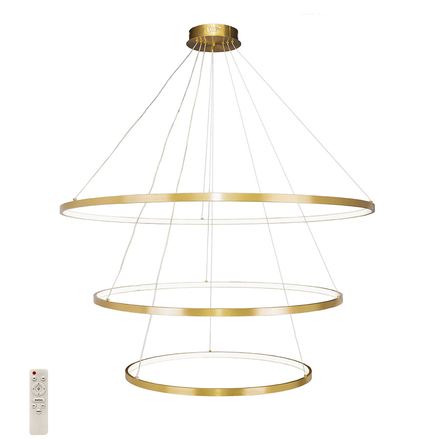 Люстра стельова LED Levistella 7529832-3A BRONZE LED (600+800+1000), 164W, три режими світла, бронзовий метал, сучасний стиль для