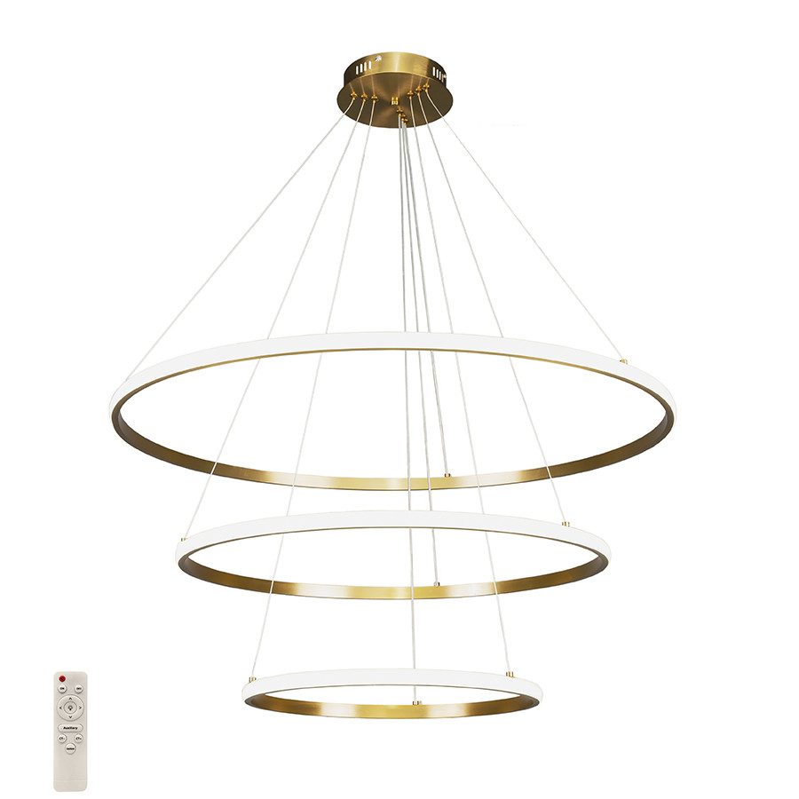 Люстра стельова LED Levistella 7529833-3A BRONZE LED (400+600+800), 130W, бронзовий метал, сучасний стиль для вітальні