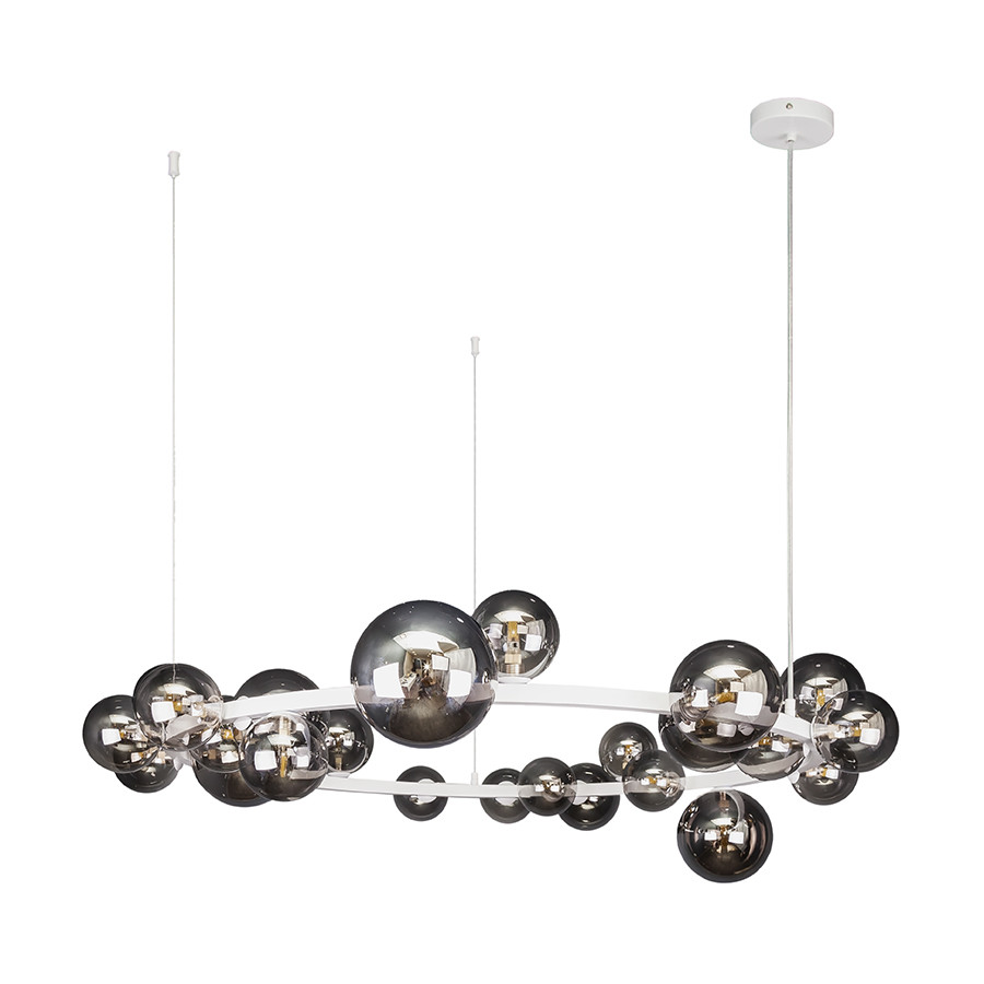 Люстра потолочна Levistella 918LP267-24 WH+BK, G9, 24 плафона, білий і чорний, сучасний стиль для дому