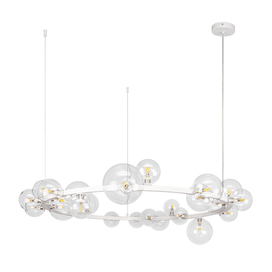 Люстра стельова G9 Levistella 918LP267-24 WH+CL, 24 плафона, білий і прозорий, сучасний стиль для дому Люстра стельова G9 Levistella 918LP267-24 WH+CL, 24 плафона, білий і прозорий, сучасний стиль для дому