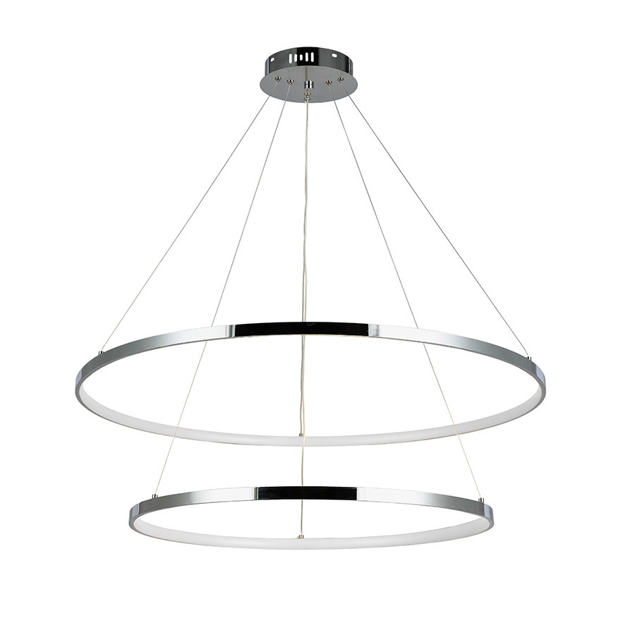 Люстра стельова LED Levistella 7529832-2A CHROME LED (600+800), 100W, хром, сучасний стиль з пультом, три режими світла, діаметр