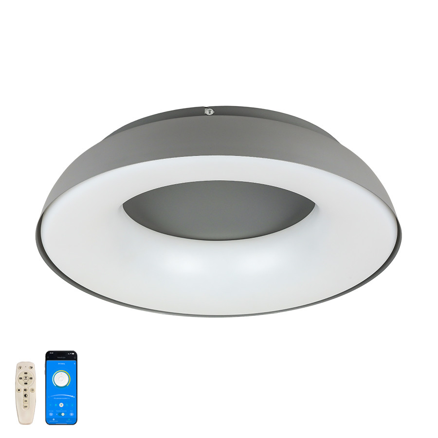 Люстра LED Levistella 797MX6018 (580) DGY, 80W, сірий, з пультом та додатком, сучасний стиль Люстра LED Levistella 797MX6018 (580) DGY, 80W, сірий, з пультом та додатком, сучасний стиль