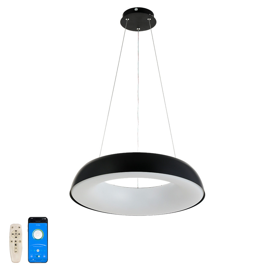 Люстра LED Levistella 797MD6018 (480) BK, чорний метал, сучасний стиль для дому