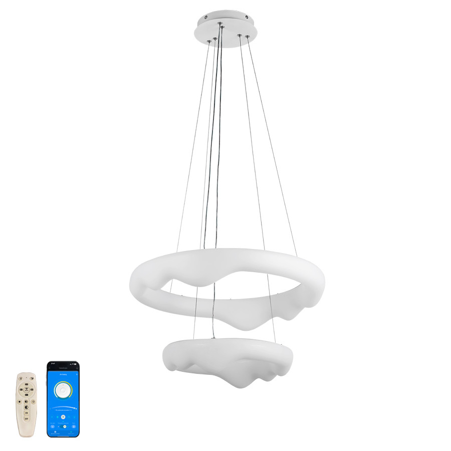 Люстра стельова LED Levistella 797MD6002 (500+330), 80W, діаметр 330+500 мм, три режими світла, пульт, сучасний стиль