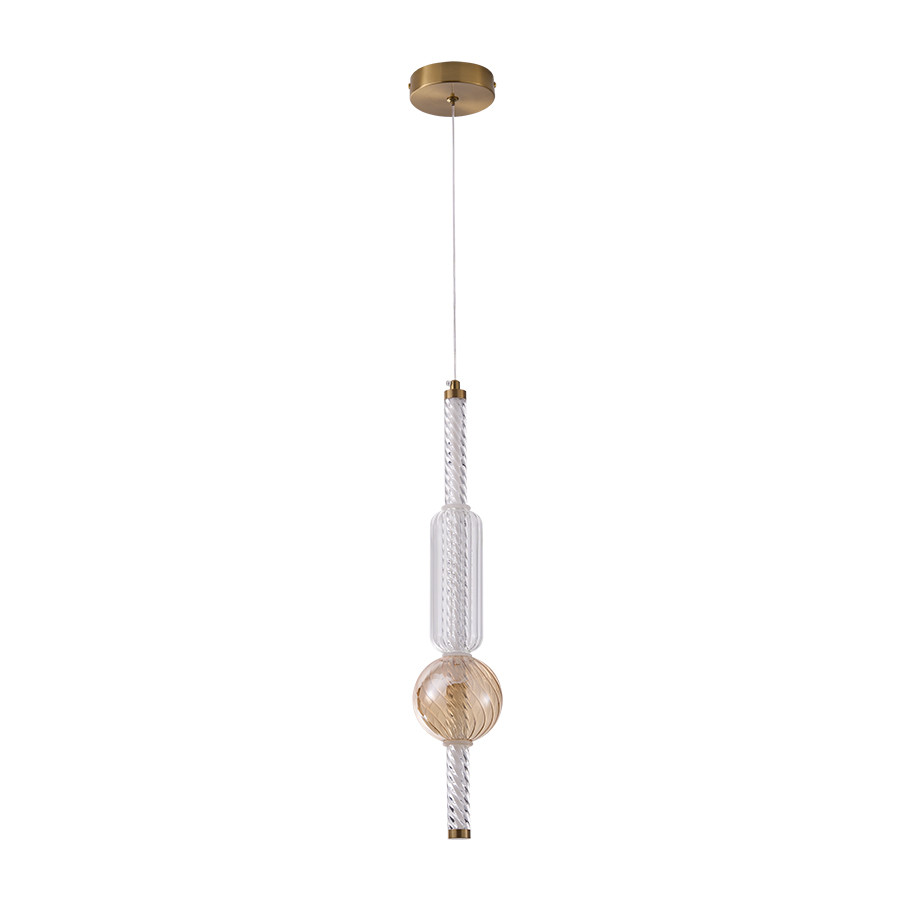 Светильник підвісний LED Levistella 788P39319 AB+CL+AM, 7W, 4000K, скло, вінтажний стиль для вітальні