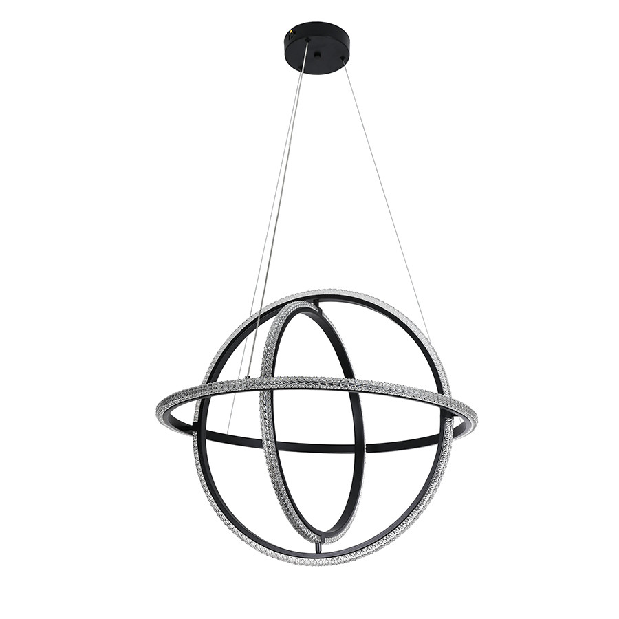 Люстра стельова LED Levistella 799L8703D-3 (600) BK, 70W, чорний, сучасний стиль з пультом управління