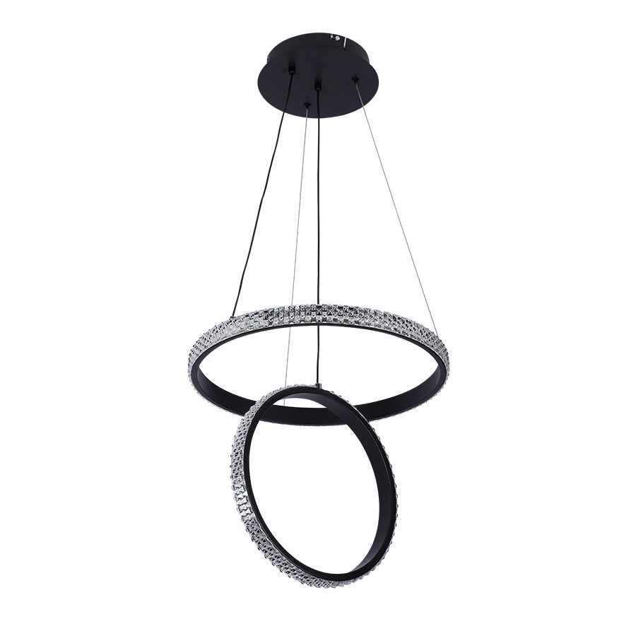 Люстра стельова LED Levistella 7871222 (400+300) BK, 40W, чорний, сучасний стиль