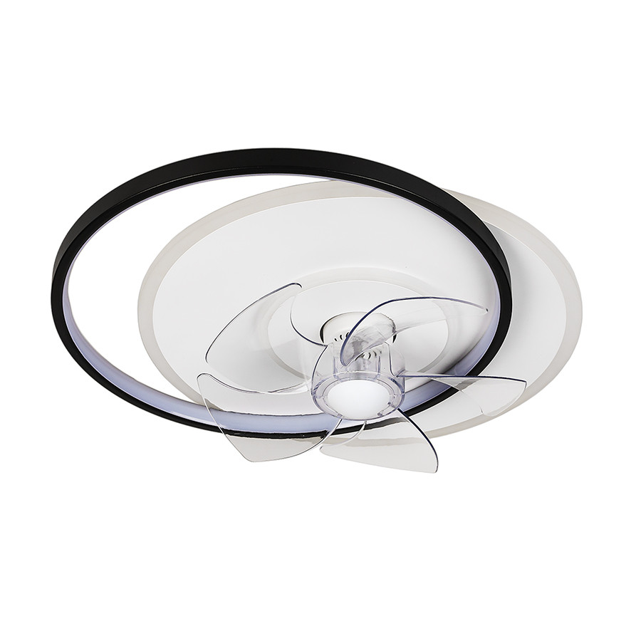 Люстра вентилятор стельова LED Levistella 7875088C BK+WH, 48W, чорний+білий, сучасний стиль для вітальні