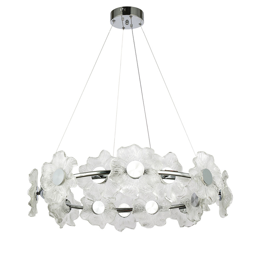 Люстра стельова LED Levistella 7989249-14 led (800) CH, 22W, хром, акрилові лепестки, сучасний стиль Люстра стельова LED Levistella 7989249-14 led (800) CH, 22W, хром, акрилові лепестки, сучасний стиль
