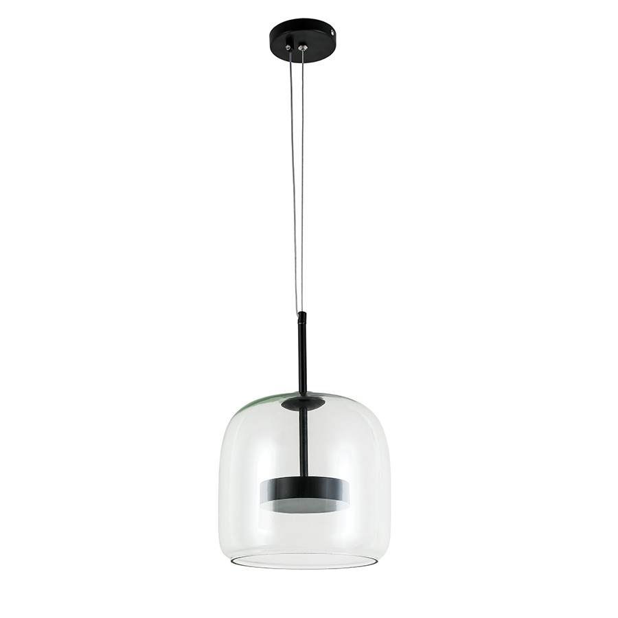 Світильник підвісний LED Levistella 909XL157-1 led (220) BK+CL, 9W, чорний + прозорий, сучасний стиль для вітальні