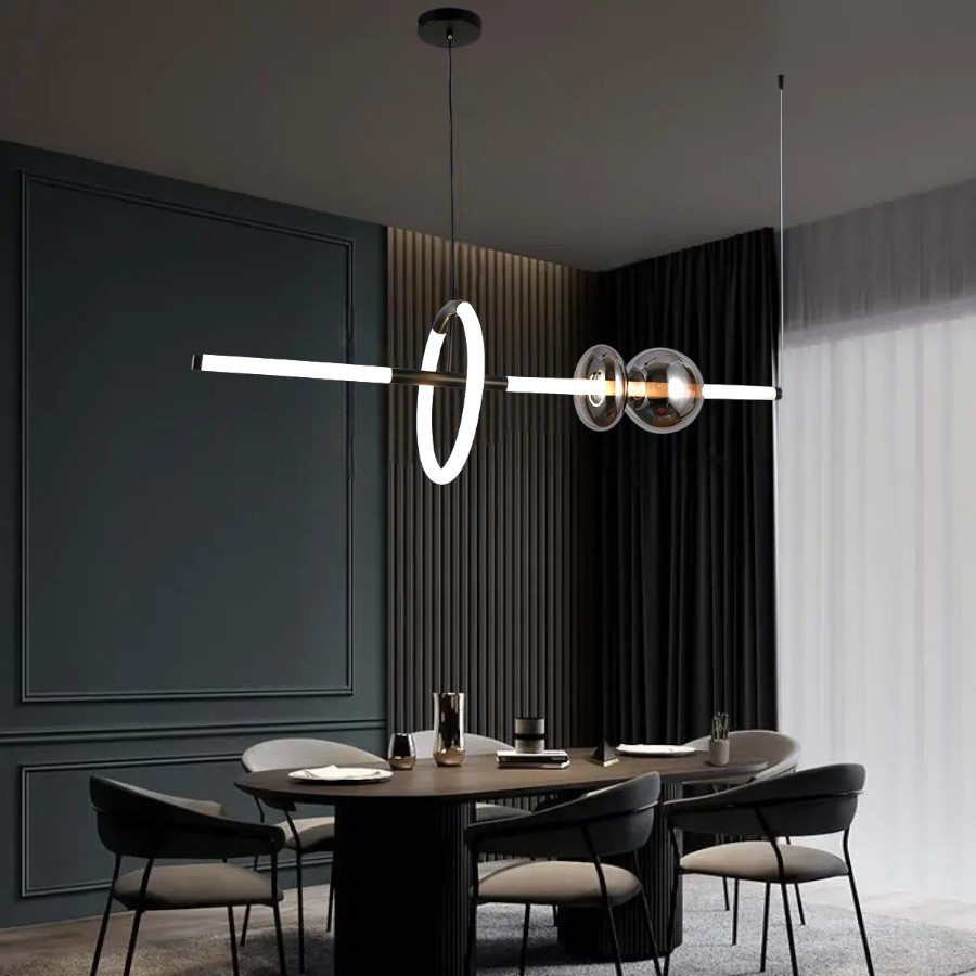 Світильник підвісний LED Levistella 79112209 led (1000) BK+BK, 35W, 4500K, скло, чорний, для вітальні
