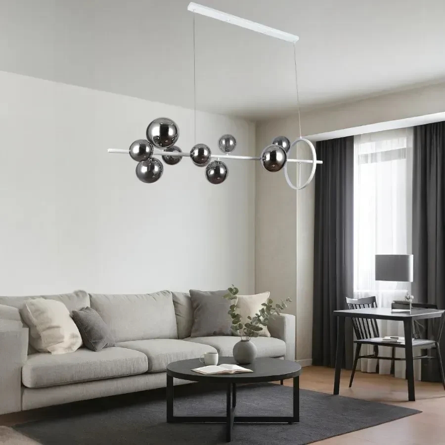 Люстра стельова LED Levistella 918LP267-10 WH+BK, 12W, чорнобурштинова, сучасний стиль