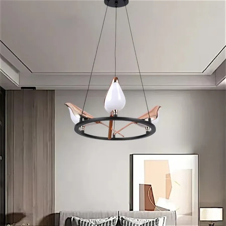 Люстра стельова LED Levistella 784V1004-3 BK+FGD, 16W, чорний з золотом, діаметр 600мм, сучасний стиль для дому
