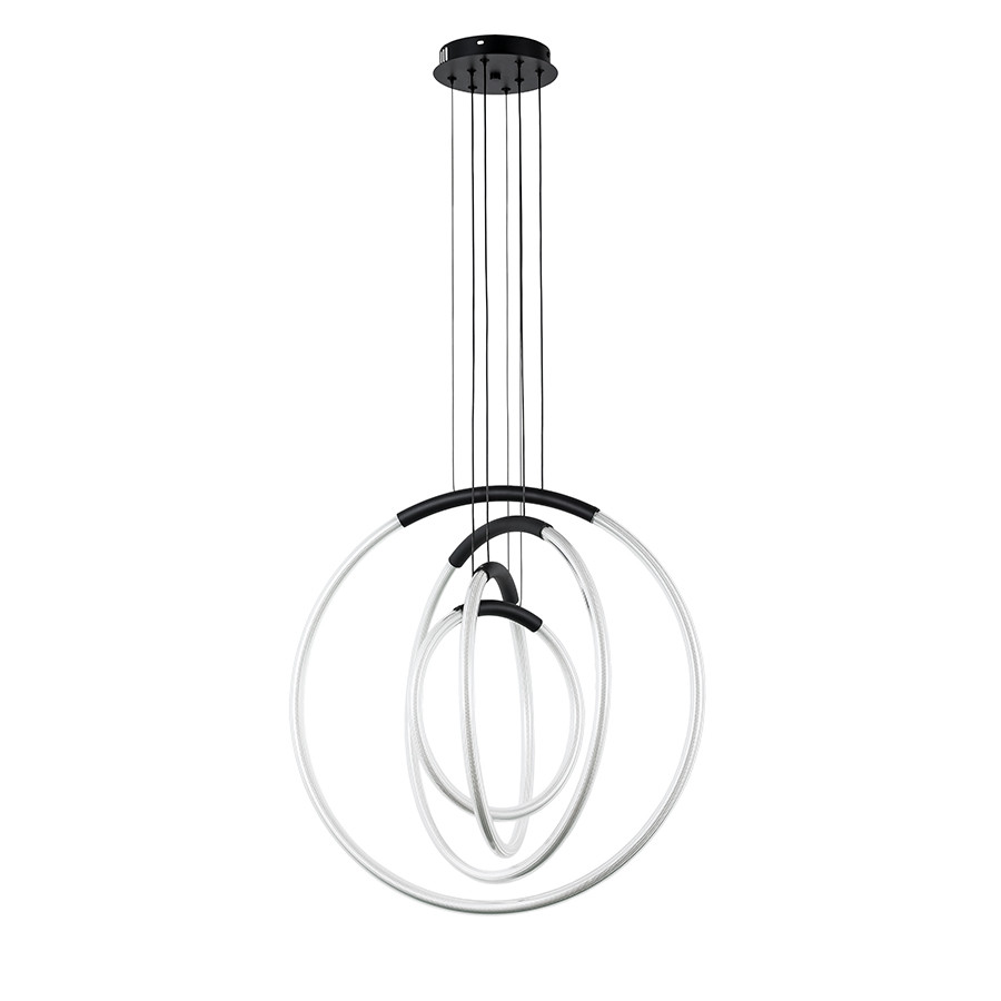 Люстра стельова LED Levistella 7812022 (300+400+500+600) BK, 46W, 3000K, чорний, сучасний стиль Люстра стельова LED Levistella 7812022 (300+400+500+600) BK, 46W, 3000K, чорний, сучасний стиль