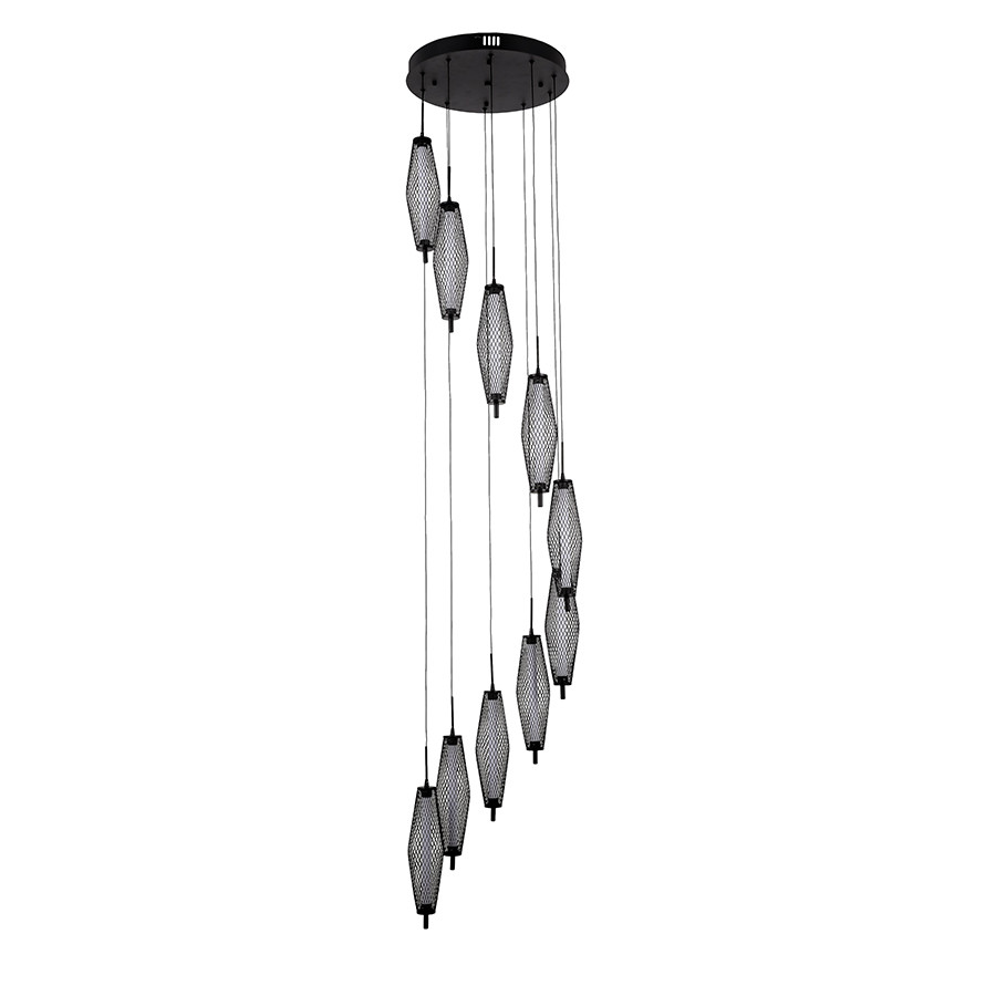 Світильник підвісний LED Levistella 7813142-10 BK, 36W, 3000K, чорний метал, для вітальні